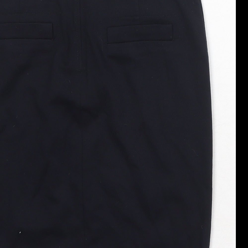 Zara Womens Blue Polyester A-Line Skirt Size S Zip