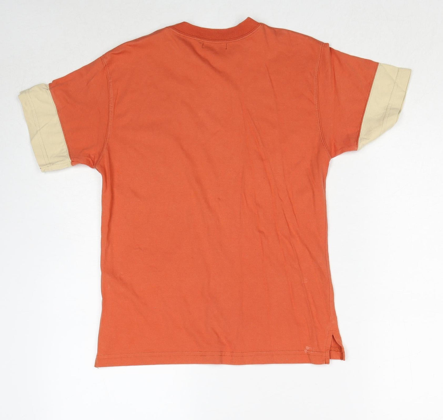 Vertbaudet Boys Orange Cotton Pullover T-Shirt Size 10 Years Crew Neck Pullover