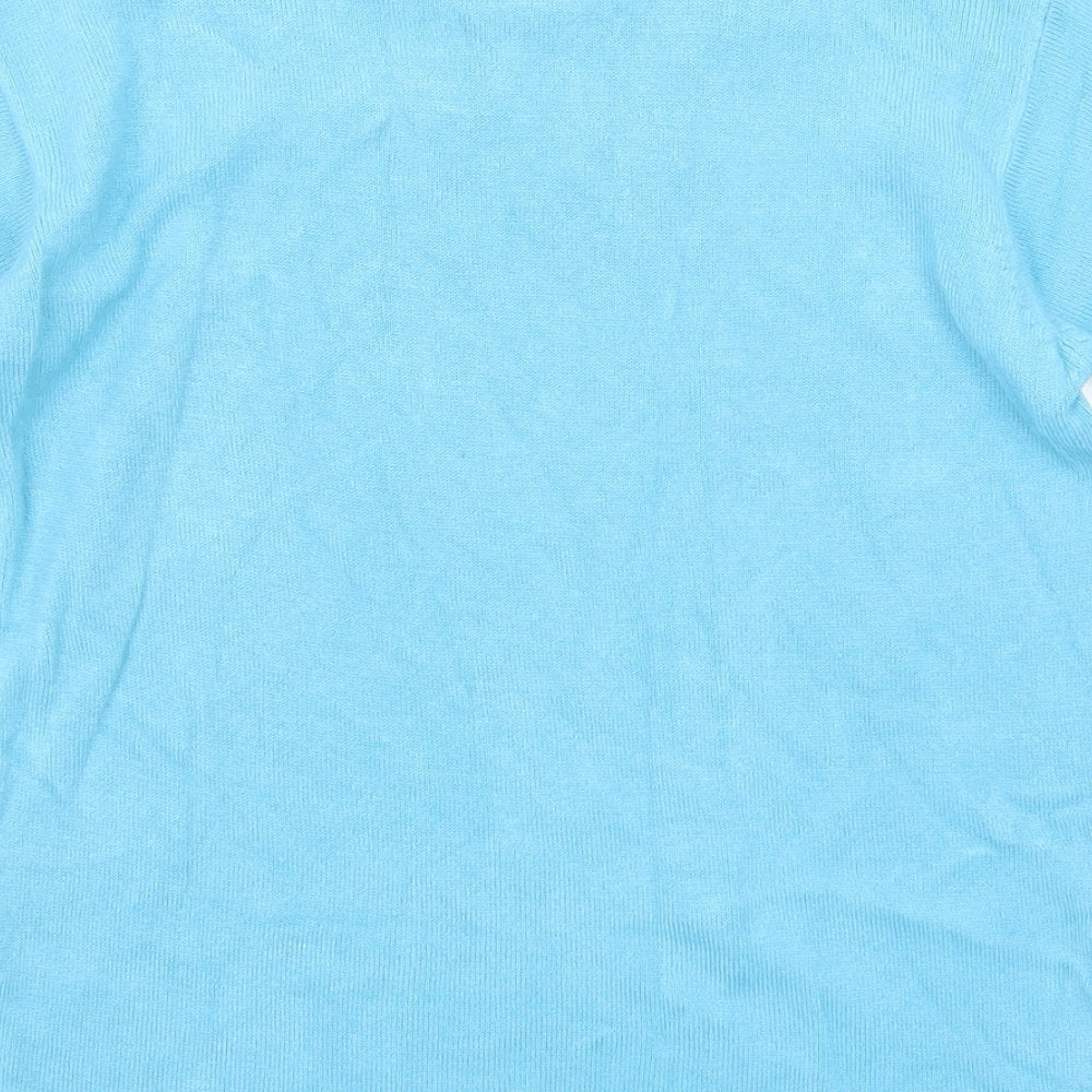 Fay Louise Womens Blue Round Neck Acrylic Pullover Jumper Size M