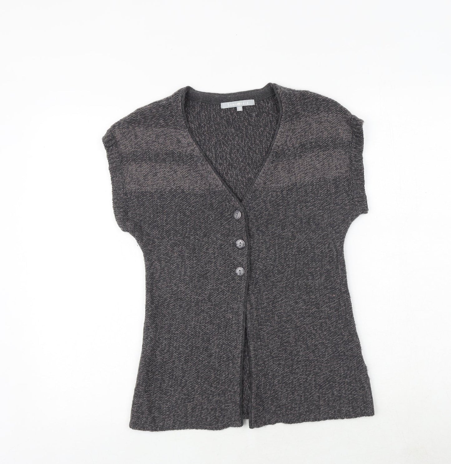 Somewhere Womens Brown V-Neck Polyamide Cardigan Jumper Size 6 - Size 6-8