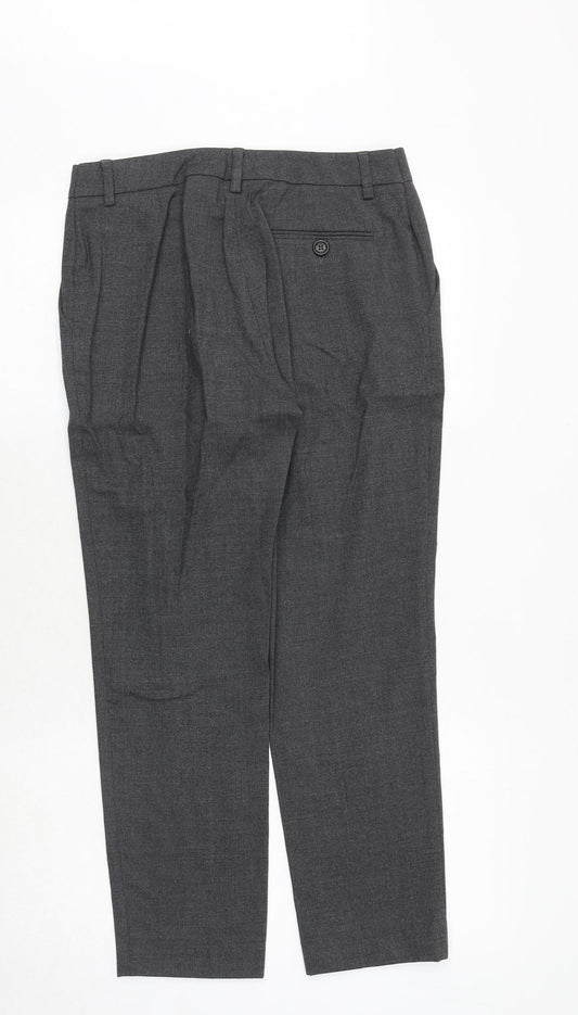 Henry Cotton's Womens Grey Wool Trousers Size 30 in Regular Zip