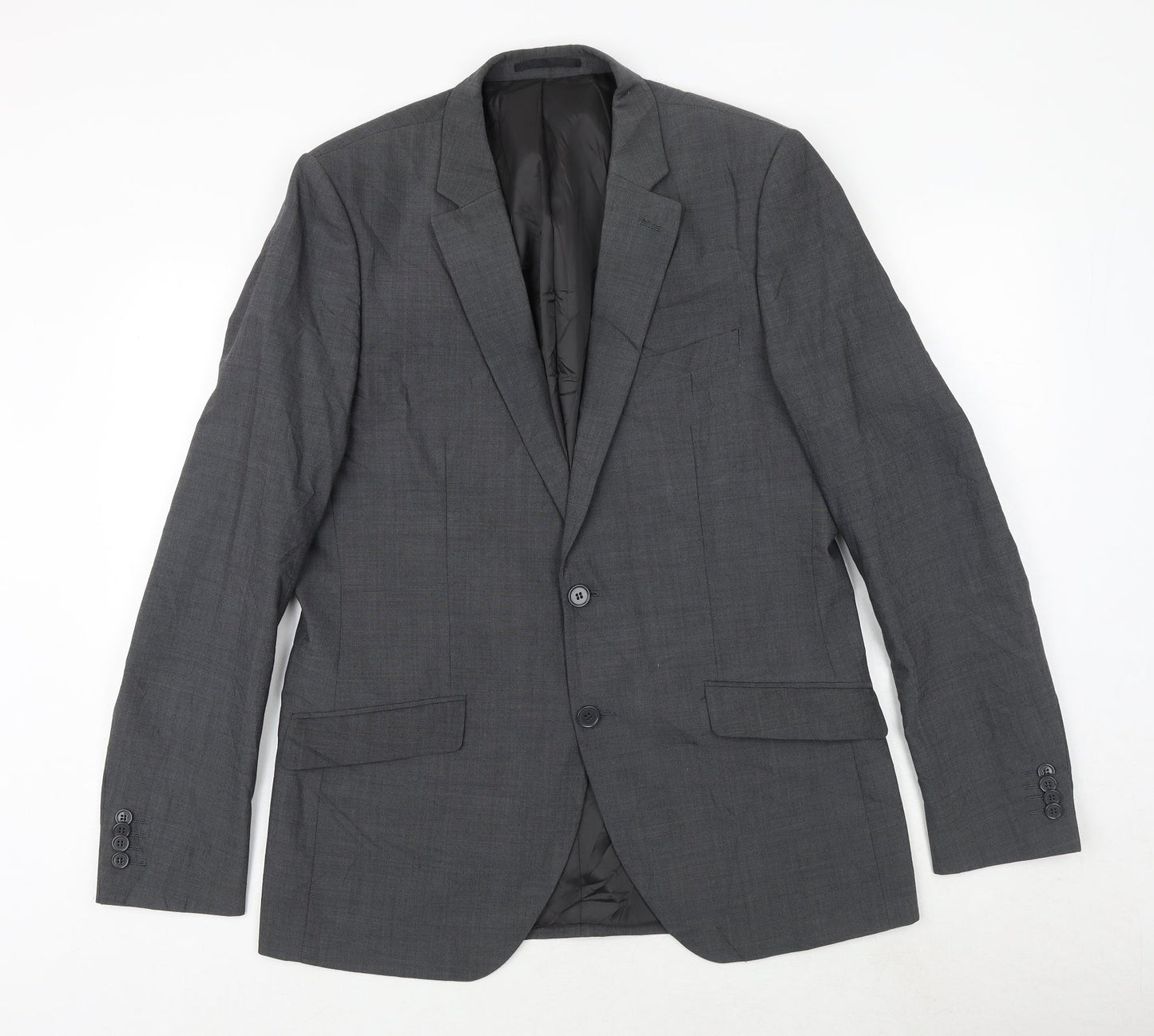 Fellini Mens Grey Wool Jacket Suit Jacket Size 40 Regular