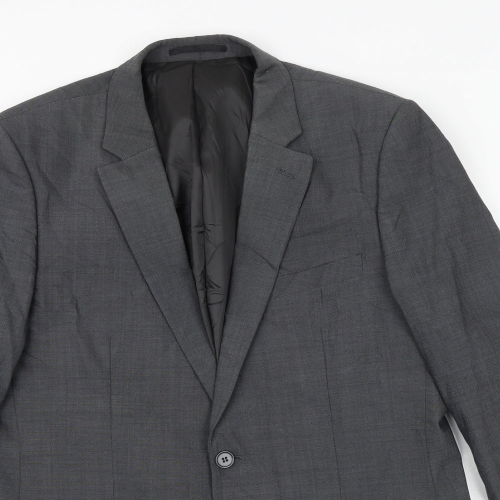 Fellini Mens Grey Wool Jacket Suit Jacket Size 40 Regular
