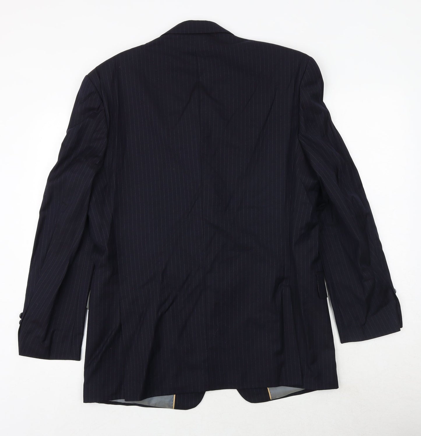 Giorgio Mens Black Striped Wool Jacket Suit Jacket Size 40 Regular