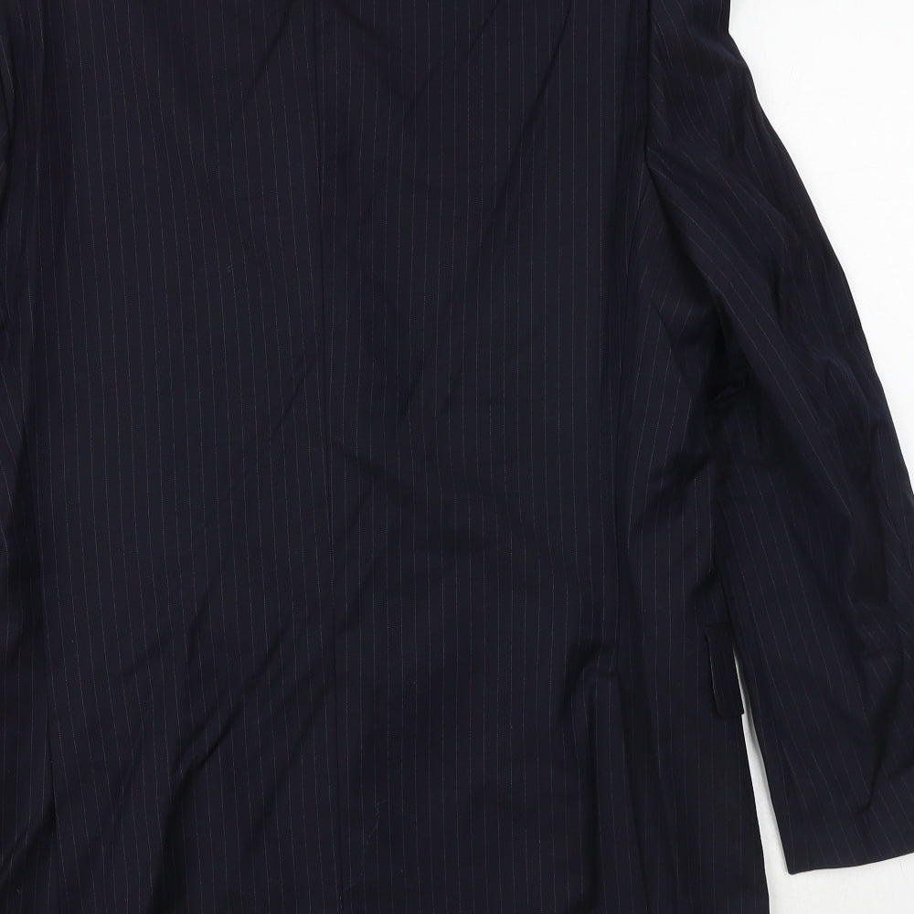 Giorgio Mens Black Striped Wool Jacket Suit Jacket Size 40 Regular