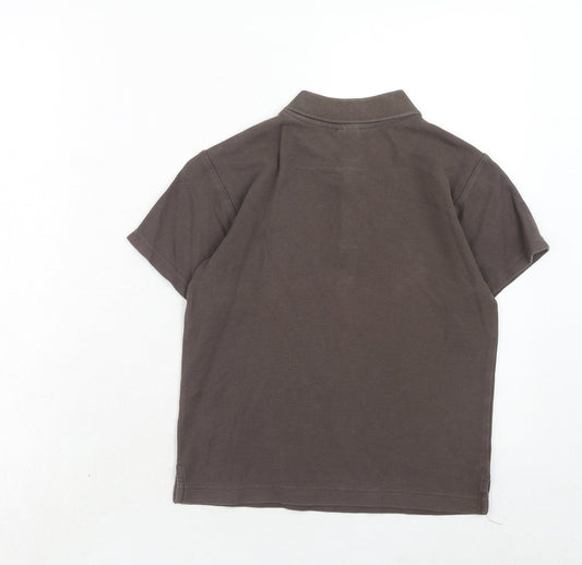 Gymboree Boys Brown Cotton Basic Polo Size 7 Years Collared Button