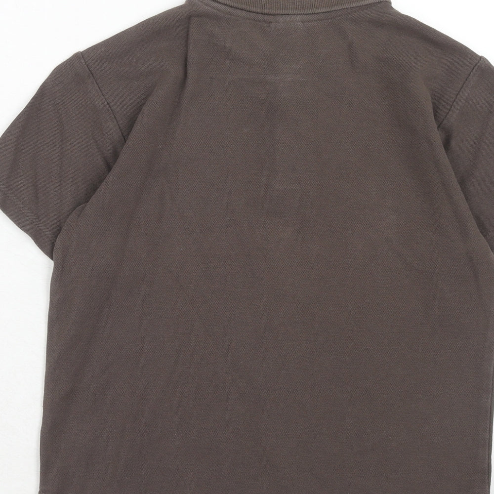 Gymboree Boys Brown Cotton Basic Polo Size 7 Years Collared Button