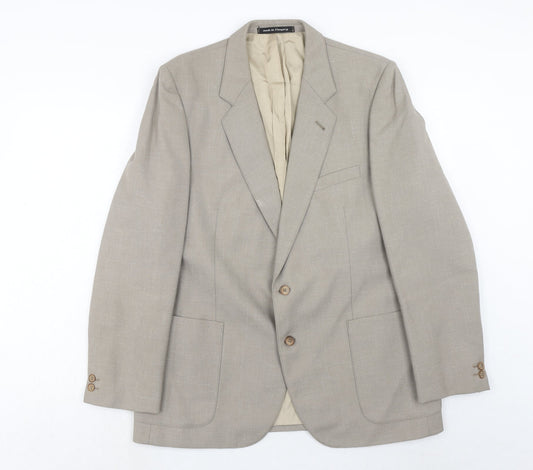 Burton Mens Grey Polyester Jacket Suit Jacket Size 40 Regular