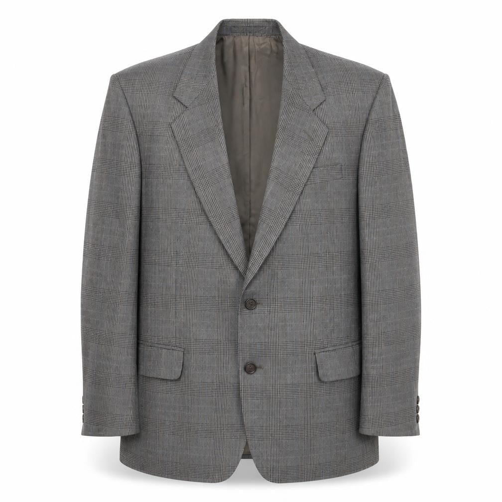 Marks and Spencer Mens Grey Plaid Wool Jacket Suit Jacket Size 40 Regular