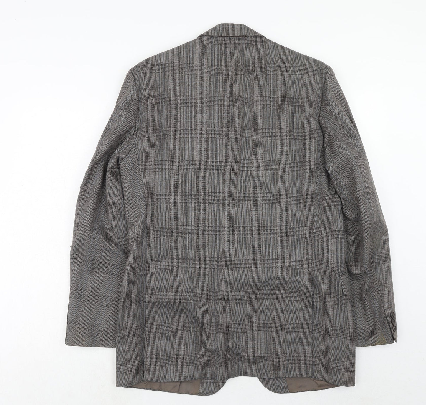 Marks and Spencer Mens Grey Plaid Wool Jacket Suit Jacket Size 40 Regular