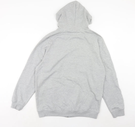 Workwear Mens Grey Cotton Full Zip Hoodie Size S