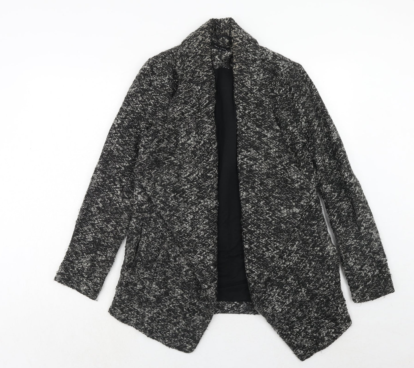 New Look Womens Grey Geometric Jacket Coatigan Size 8 - Zig Zag Look