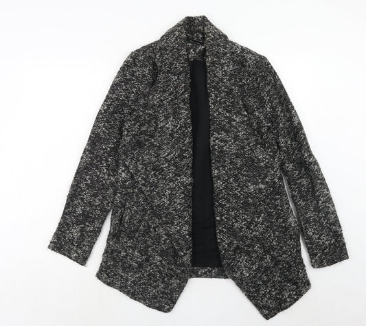 New Look Womens Grey Geometric Jacket Coatigan Size 8 - Zig Zag Look