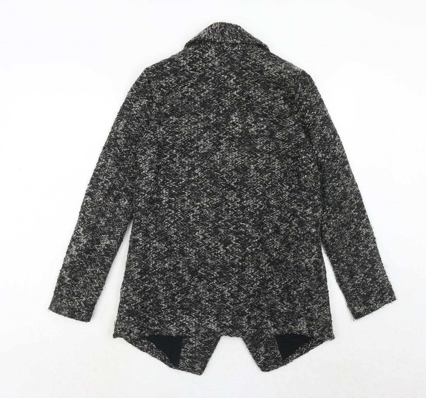 New Look Womens Grey Geometric Jacket Coatigan Size 8 - Zig Zag Look