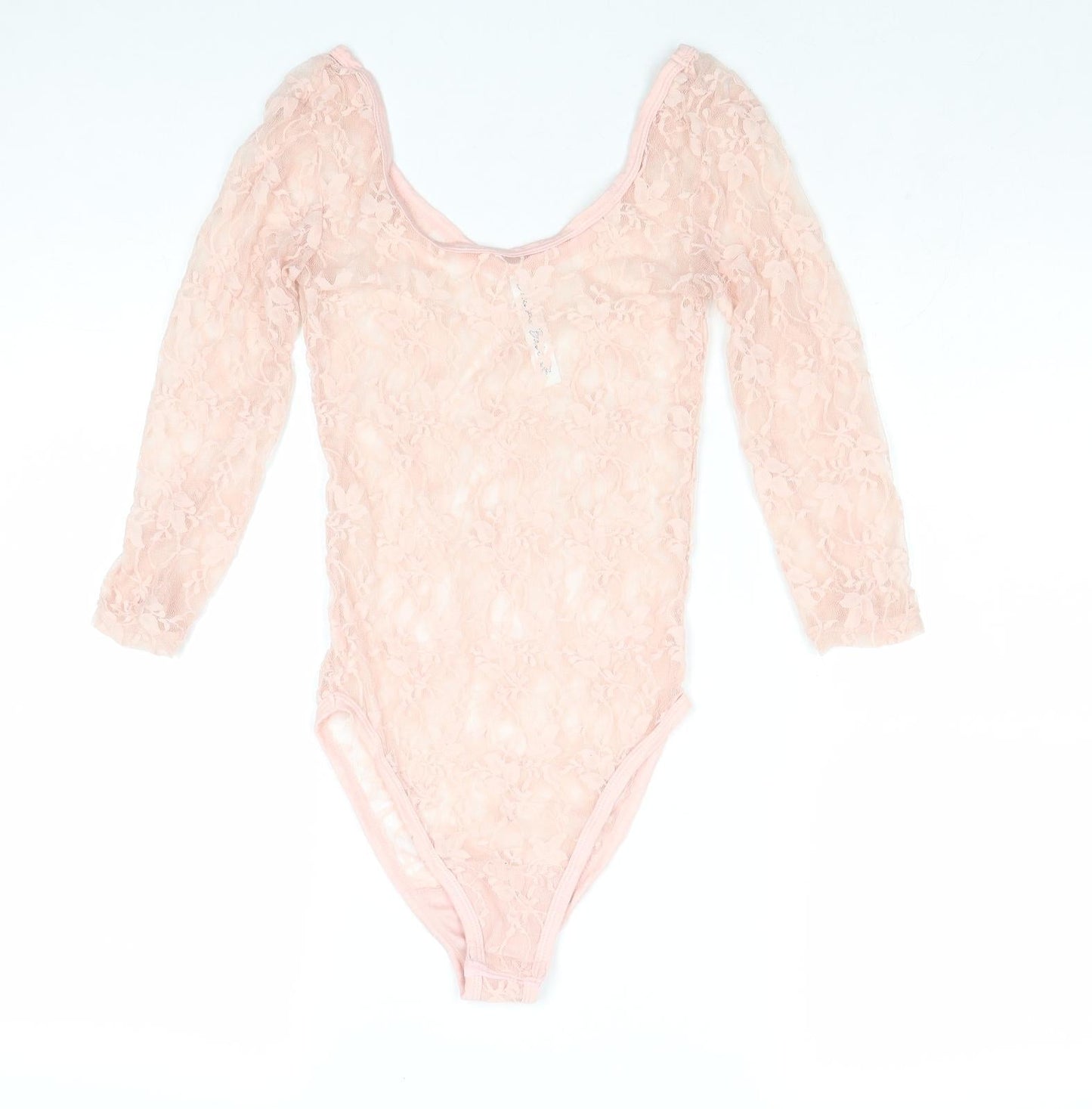 Boudoir Babe Womens Pink Polyester Bodysuit One-Piece Size 8 Snap