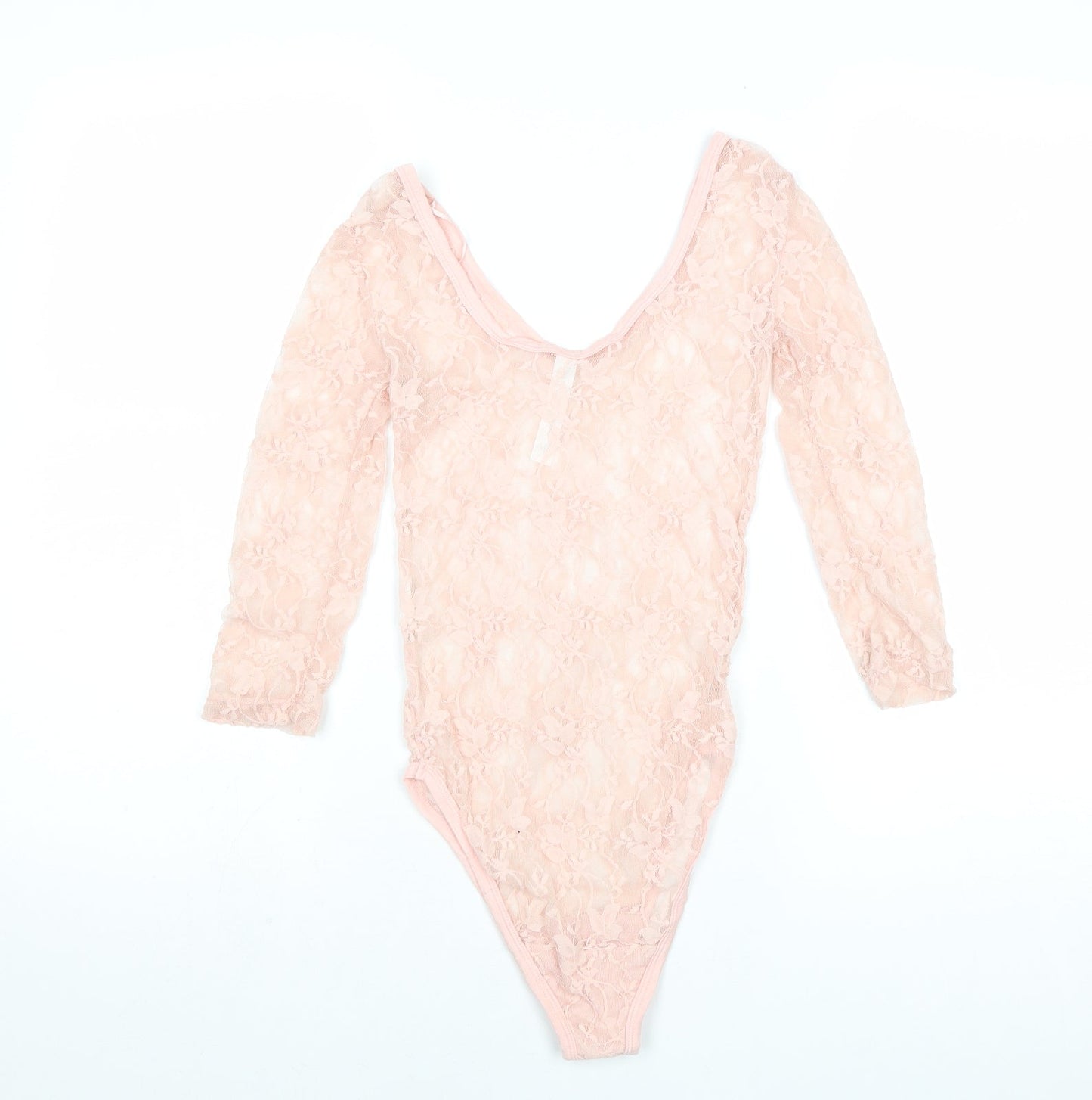 Boudoir Babe Womens Pink Polyester Bodysuit One-Piece Size 8 Snap