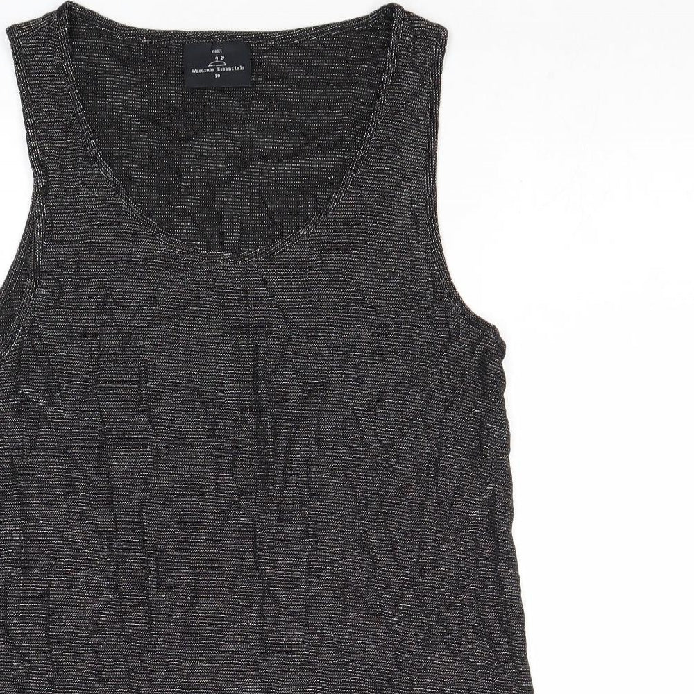 NEXT Womens Black Viscose Basic Tank Size 10 Scoop Neck