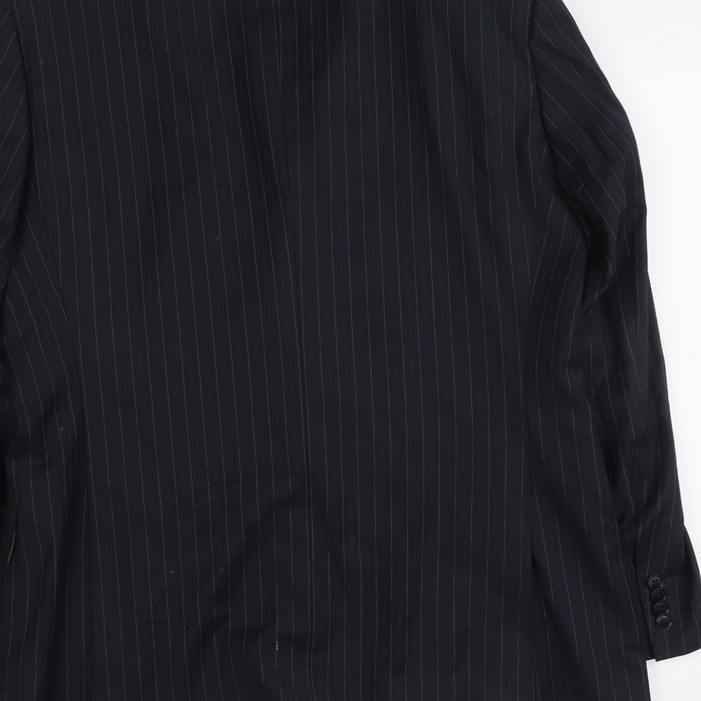 NEXT Mens Black Striped Wool Jacket Suit Jacket Size 40 Regular