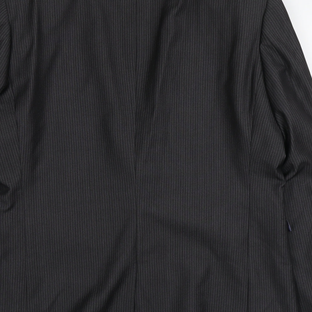 NEXT Mens Grey Striped Polyester Jacket Suit Jacket Size 42 Regular