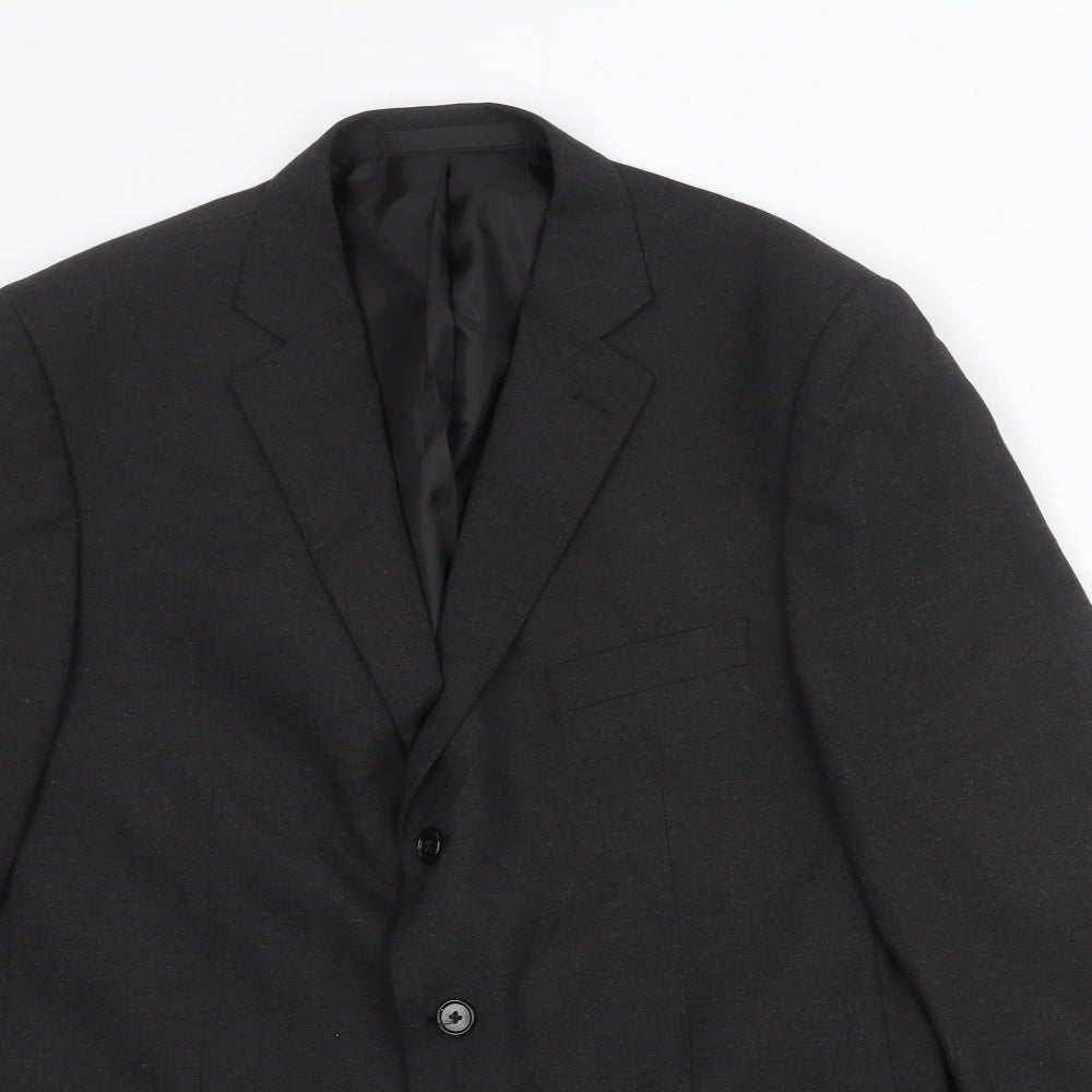 Marks and Spencer Mens Black Polyester Jacket Suit Jacket Size 42 Regular