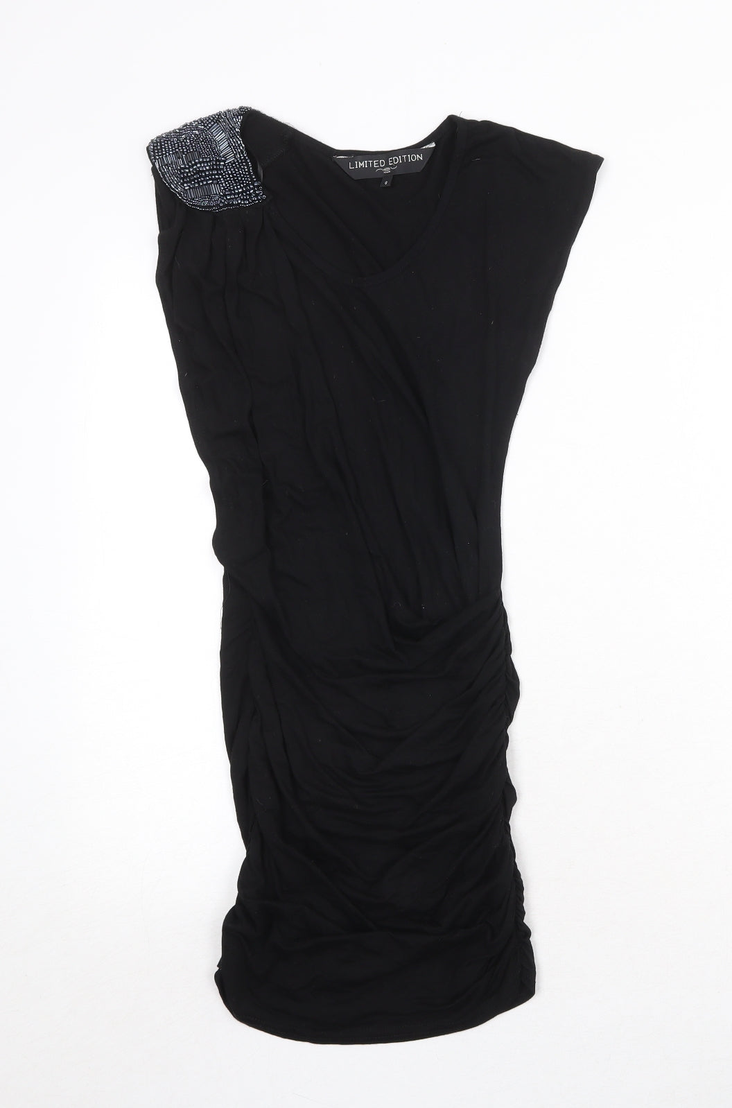 New Look Womens Black Polyester Bodycon Size 6 Round Neck Pullover