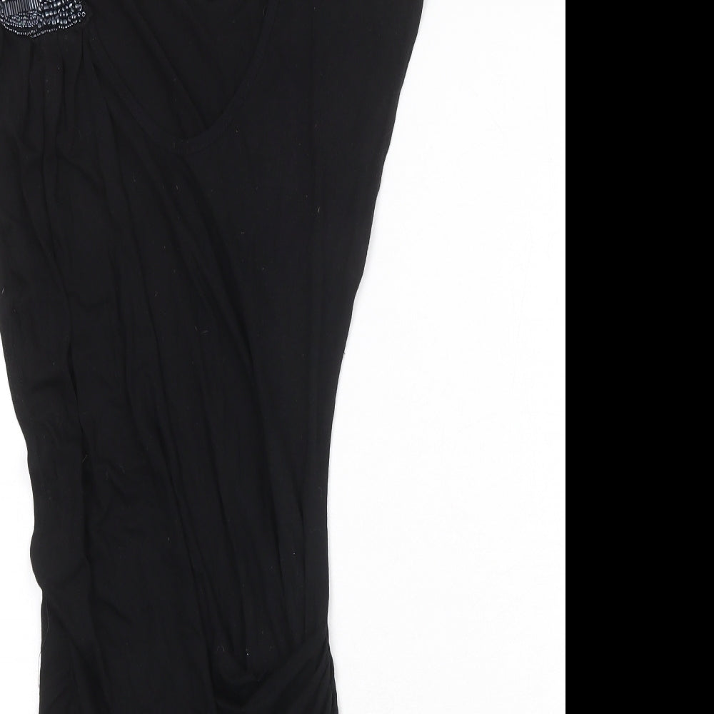 New Look Womens Black Polyester Bodycon Size 6 Round Neck Pullover