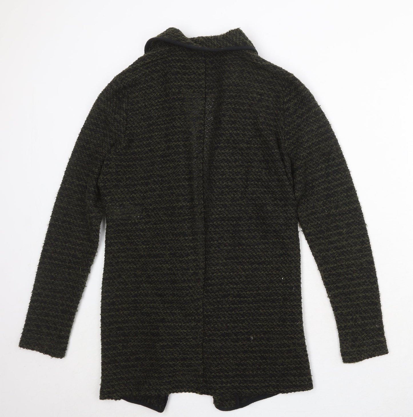 New Look Womens Green V-Neck Striped Polyester Cardigan Jumper Size 12