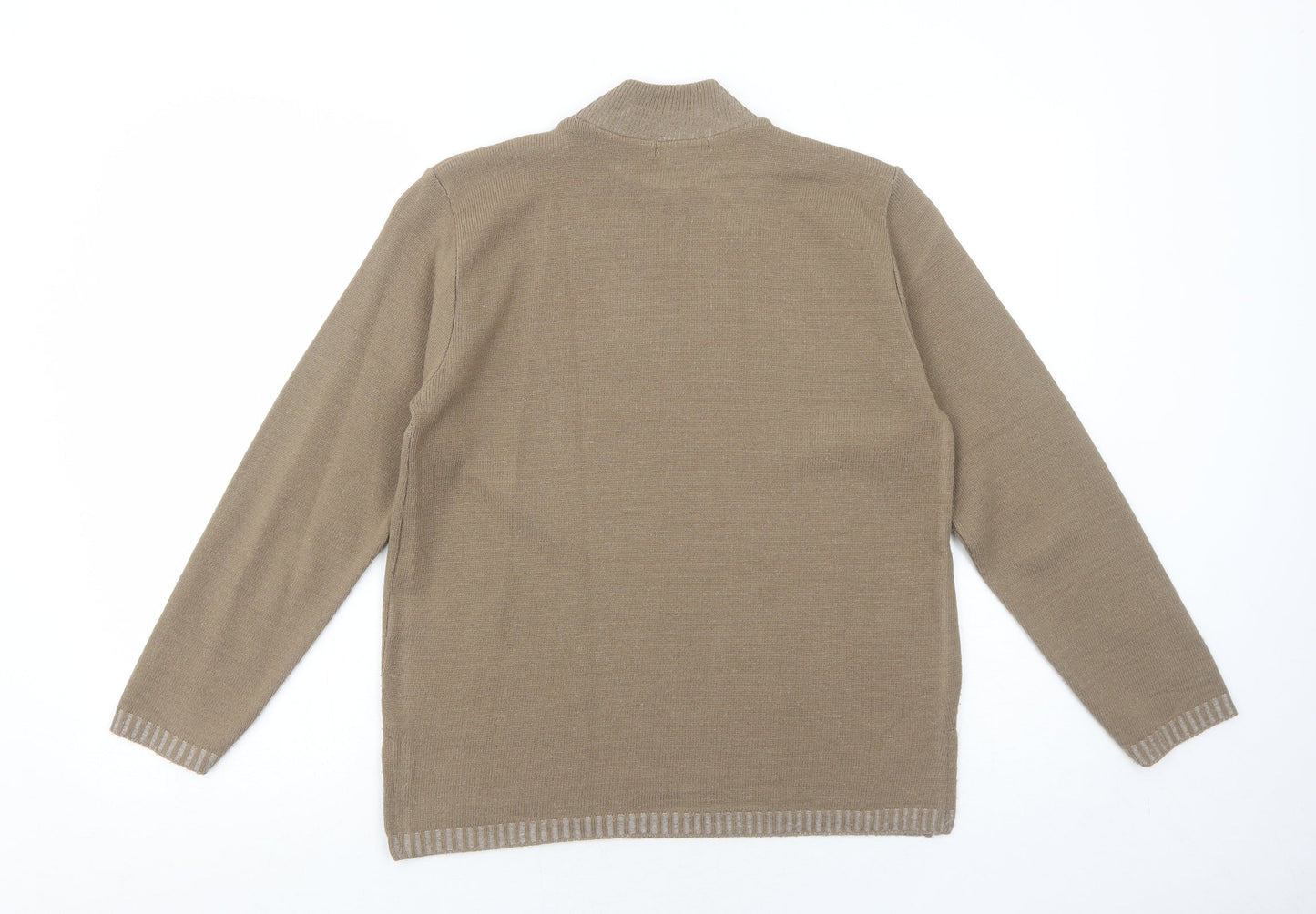 One by One Womens Beige High Neck Acrylic Pullover Jumper Size S