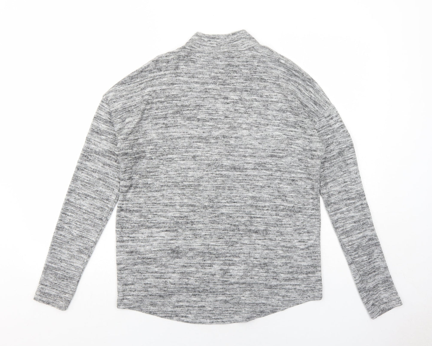 New Look Womens Grey Mock Neck Polyester Pullover Jumper Size 6
