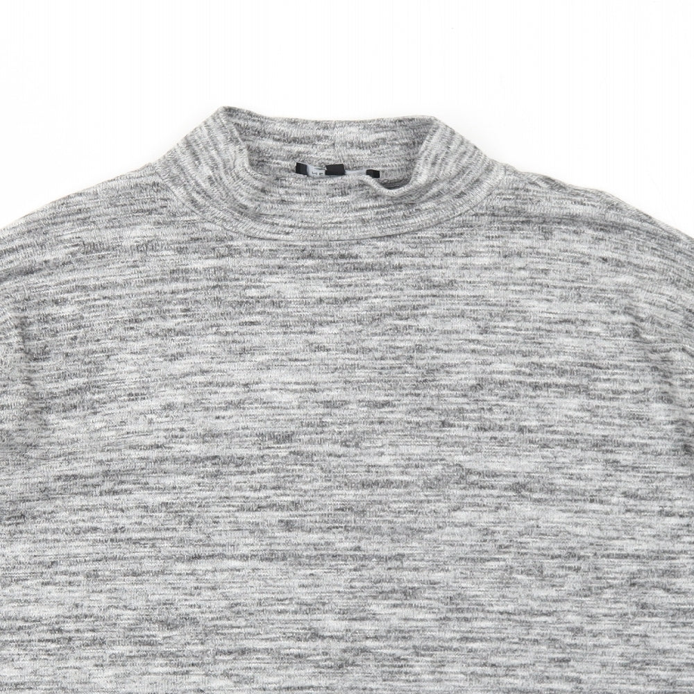 New Look Womens Grey Mock Neck Polyester Pullover Jumper Size 6