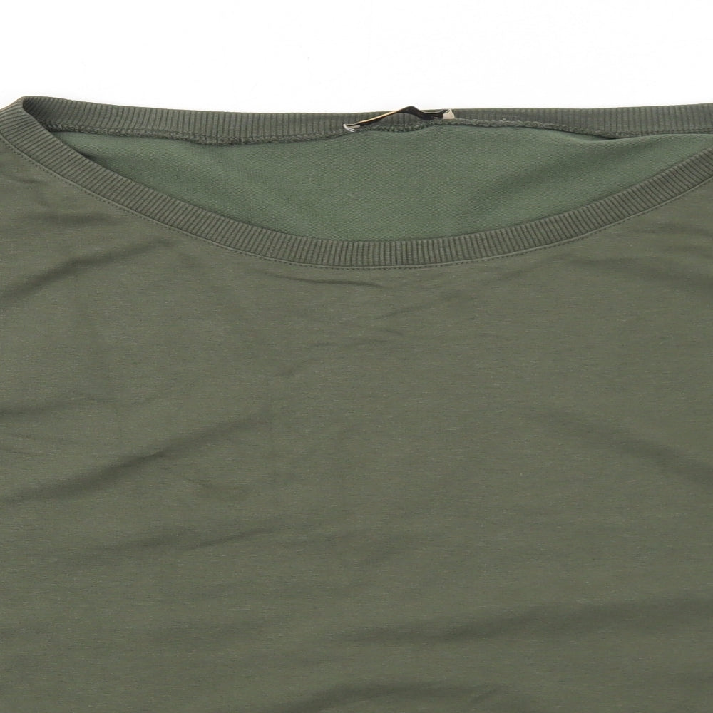 Jenerique Womens Green Cotton Pullover Sweatshirt Size 14 Pullover - Star Detail
