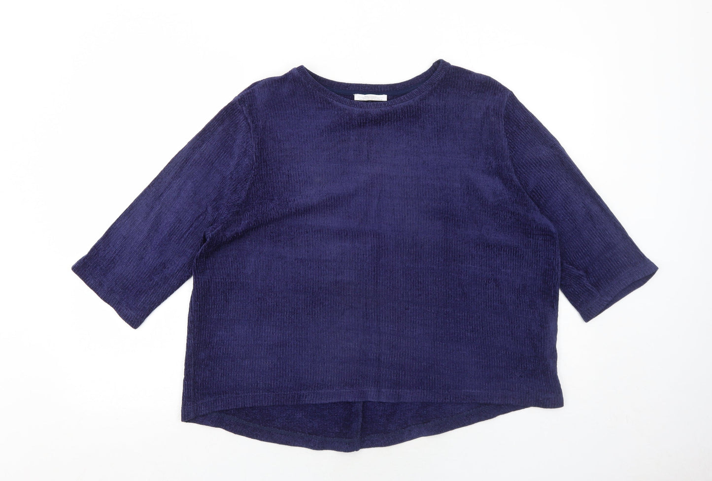 Zara Womens Blue Round Neck Acrylic Pullover Jumper Size M Pullover