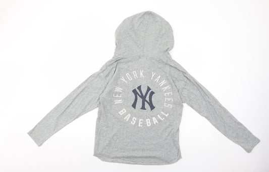 PINK Womens Grey Cotton Pullover Hoodie Size XS Pullover - New York Yankees