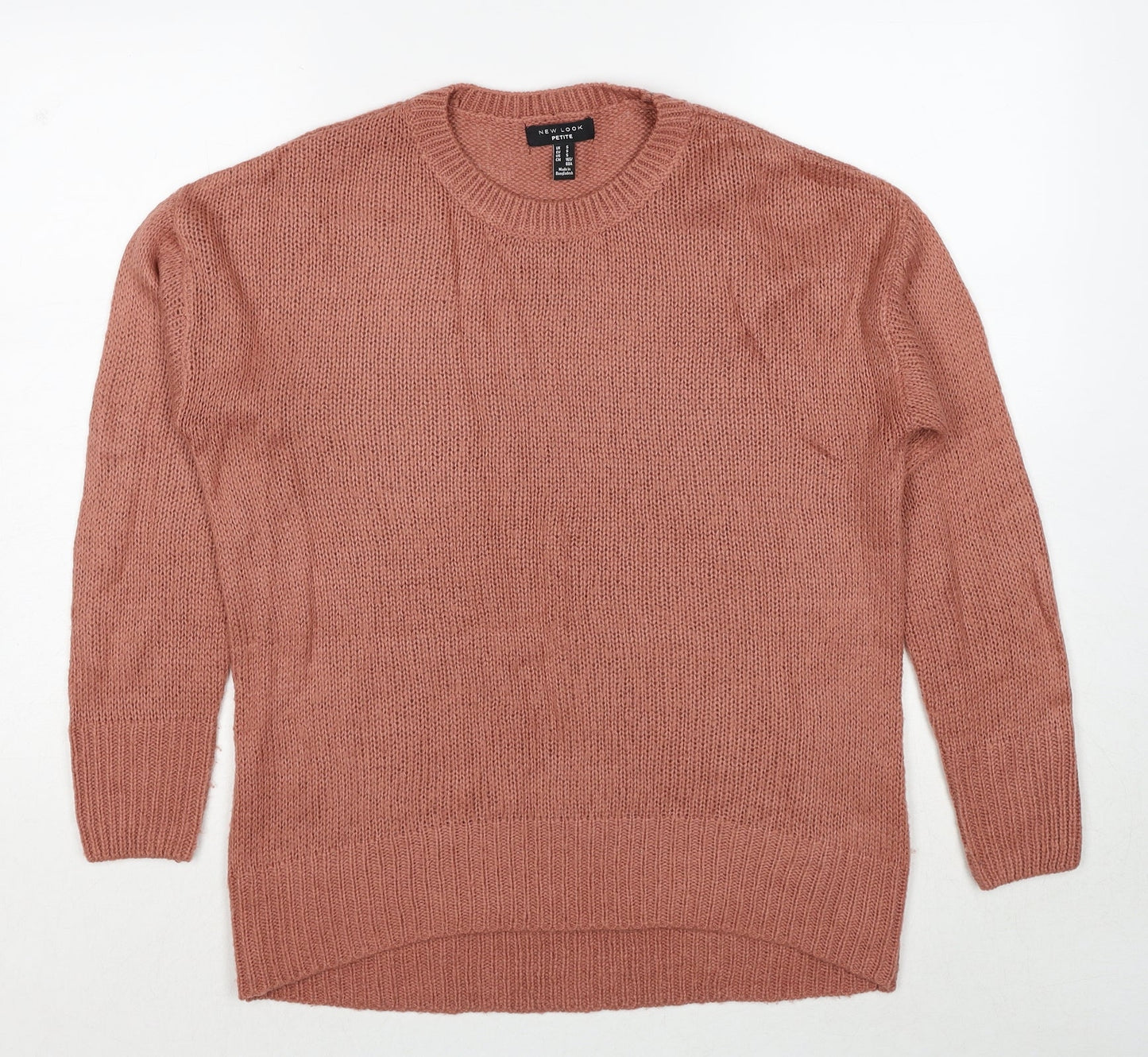 New Look Womens Brown Round Neck Acrylic Pullover Jumper Size S