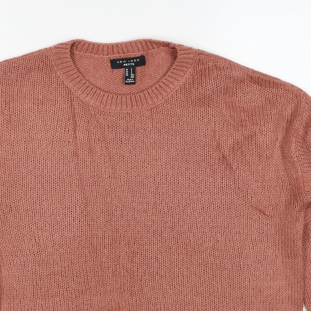 New Look Womens Brown Round Neck Acrylic Pullover Jumper Size S