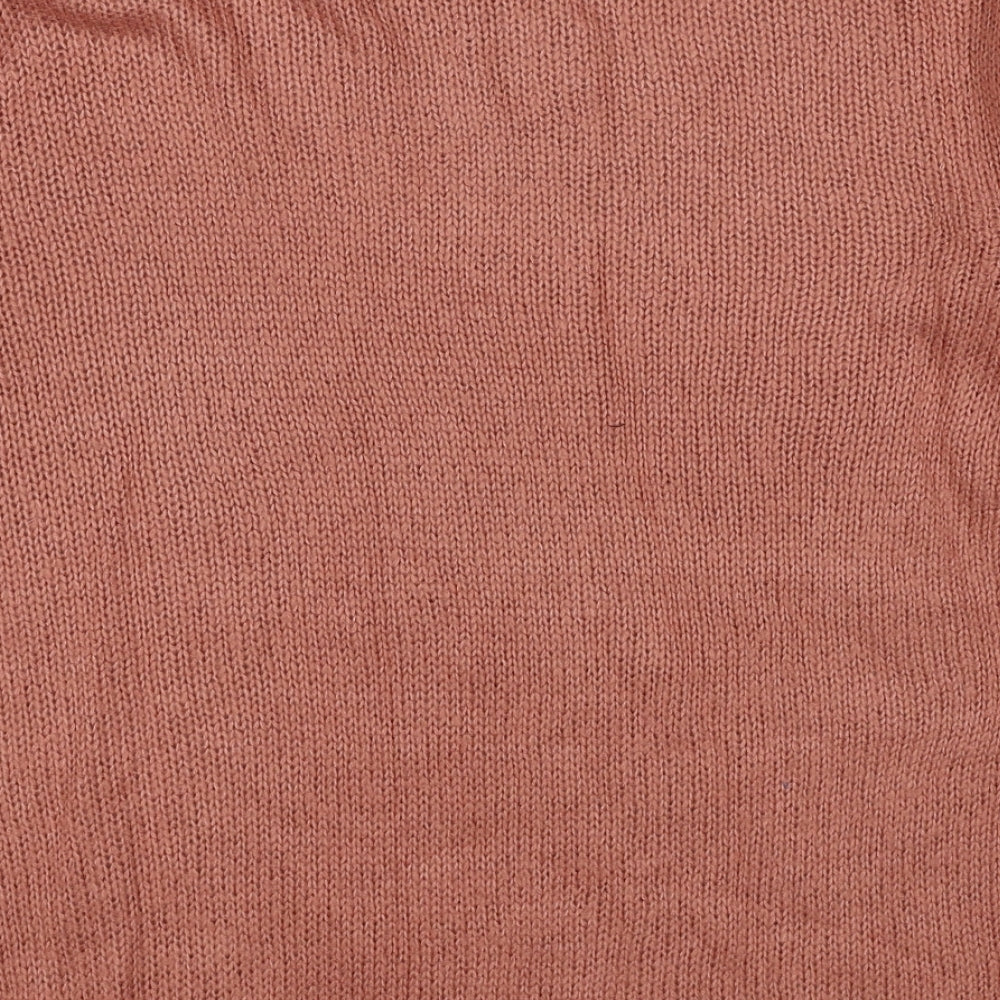 New Look Womens Brown Round Neck Acrylic Pullover Jumper Size S