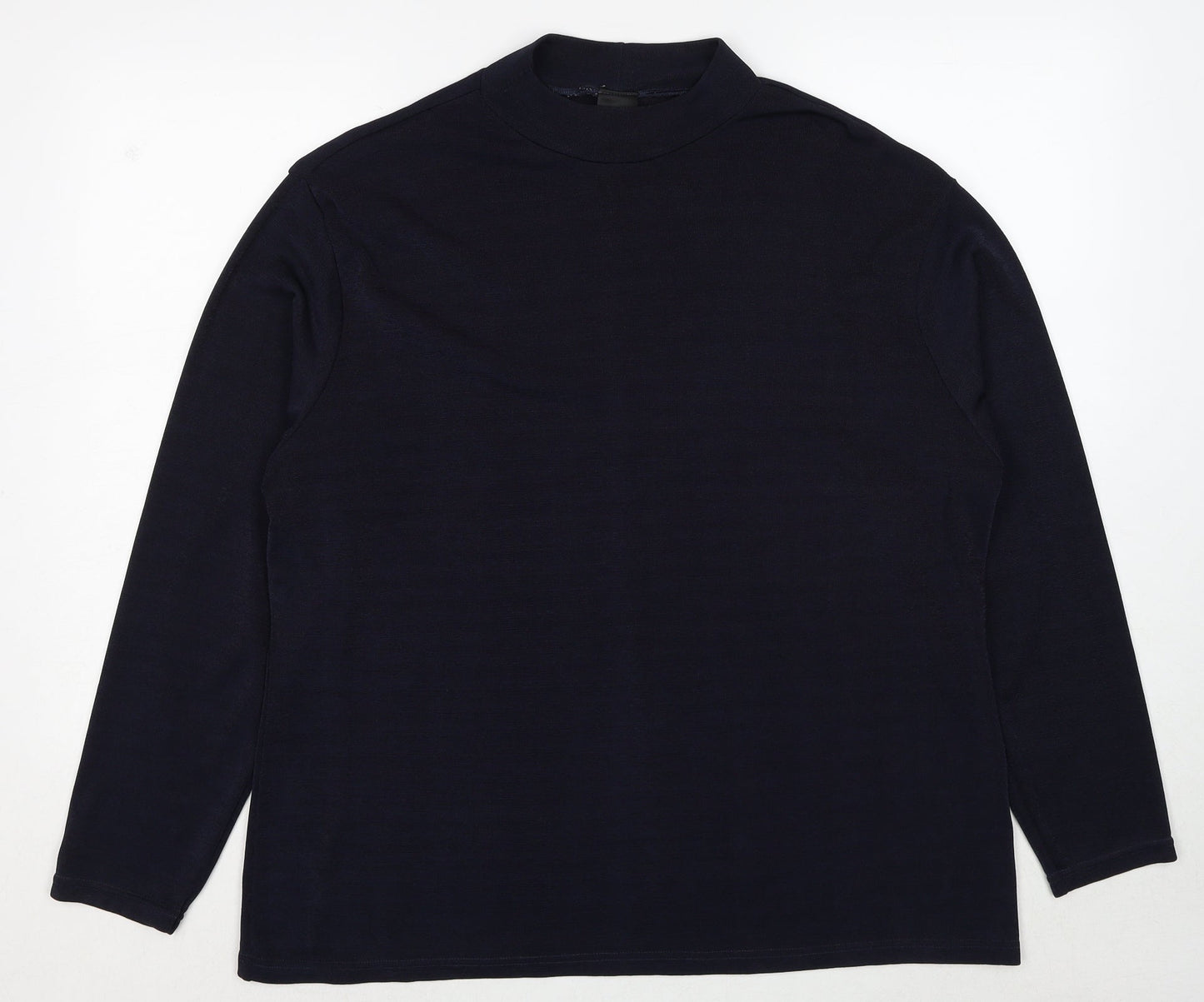 ELVI Womens Blue Polyester Basic T-Shirt Size XL Round Neck - Label size 3