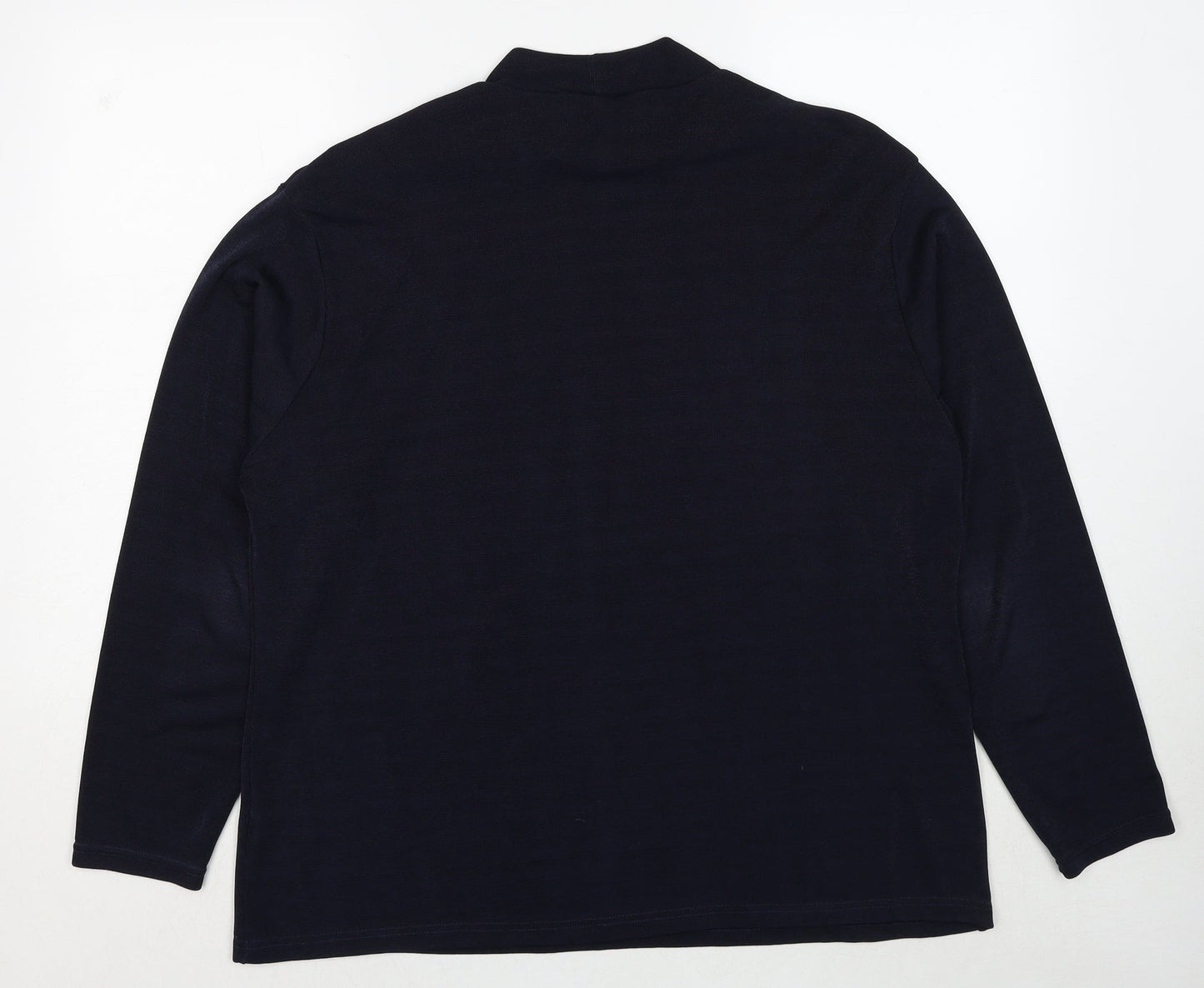 ELVI Womens Blue Polyester Basic T-Shirt Size XL Round Neck - Label size 3