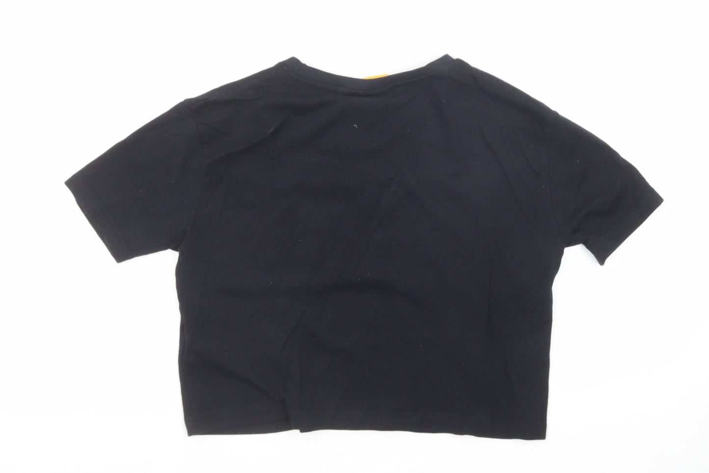 ellesse Womens Black Cotton Basic T-Shirt Size 4 Round Neck