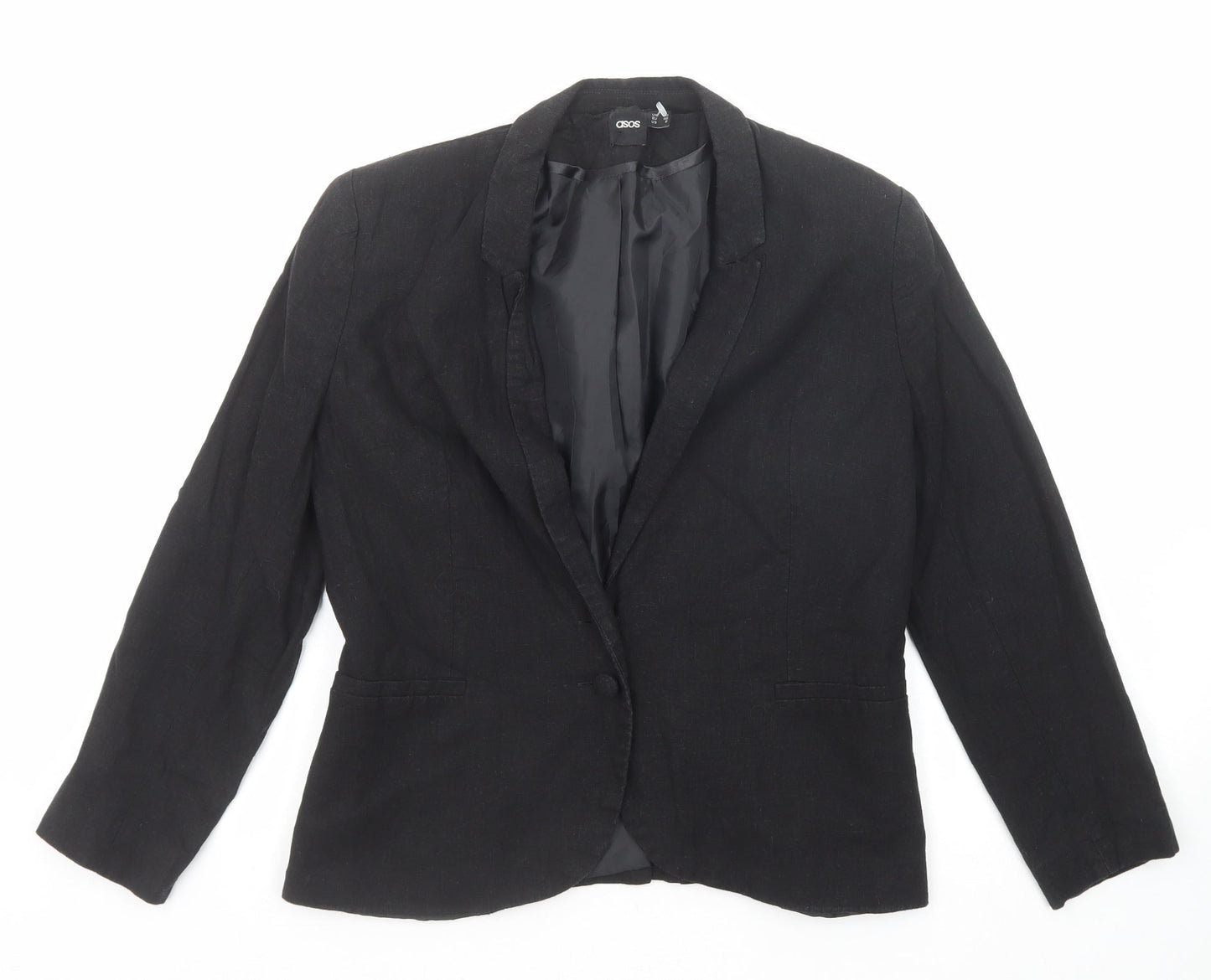 ASOS Womens Black Jacket Blazer Size 10 Button