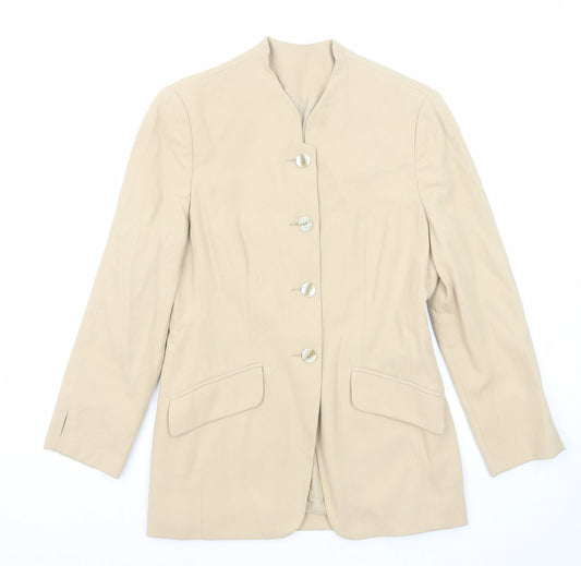 Richards Womens Beige Jacket Blazer Size 10 Button