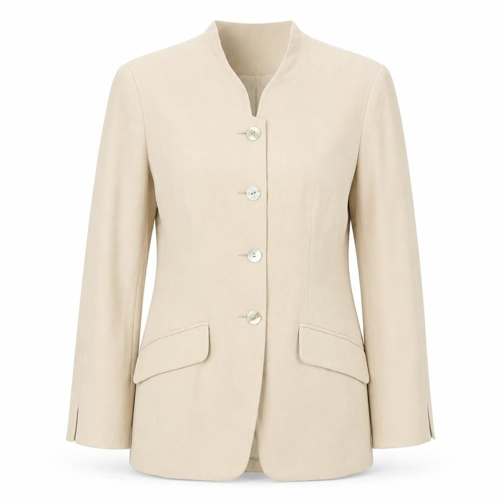 Richards Womens Beige Jacket Blazer Size 10 Button