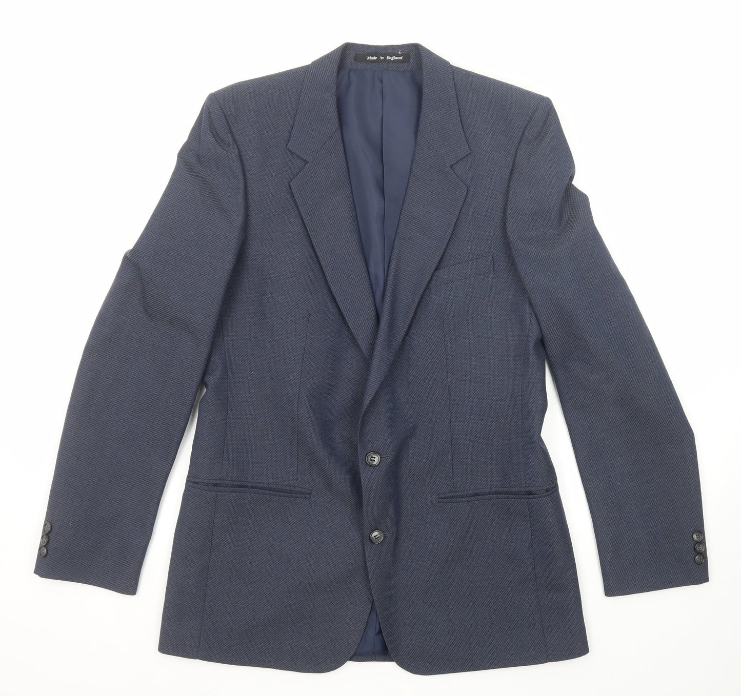 Topman Mens Blue Polyester Jacket Suit Jacket Size 40 Regular