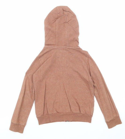NEXT Boys Brown Cotton Full Zip Hoodie Size 6 Years Zip