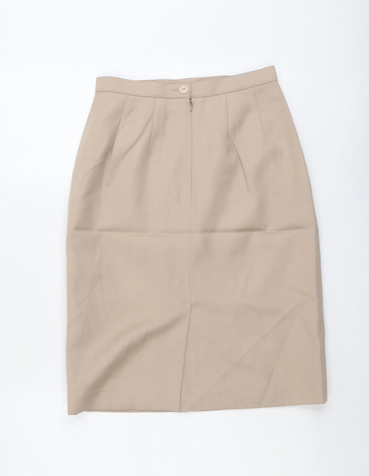 Planet Womens Beige Wool Straight & Pencil Skirt Size 10 Zip