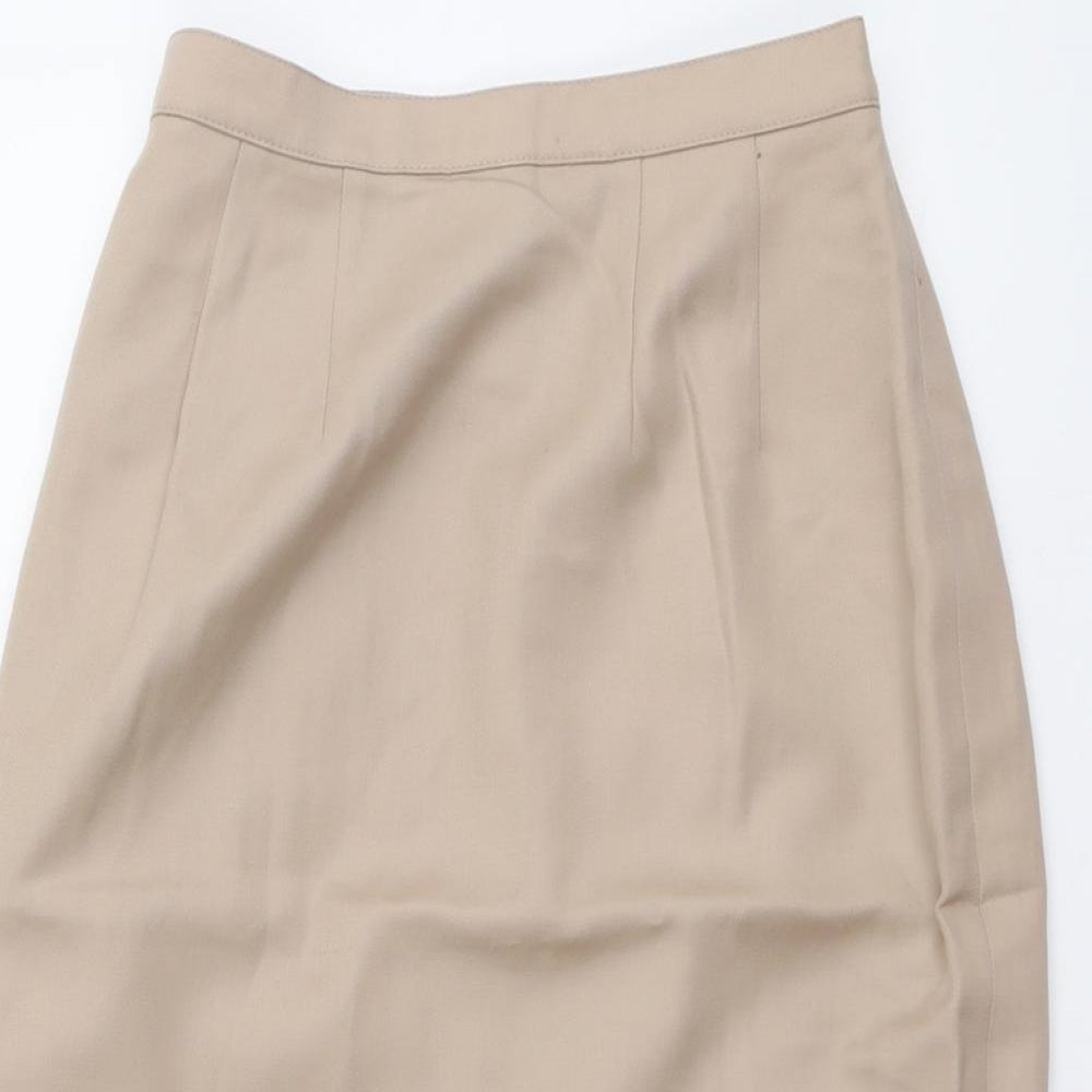 Planet Womens Beige Wool Straight & Pencil Skirt Size 10 Zip