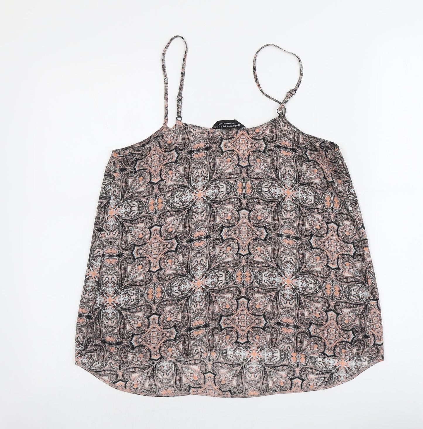 Dorothy Perkins Womens Pink Geometric Polyester Camisole Tank Size 10 Round Neck