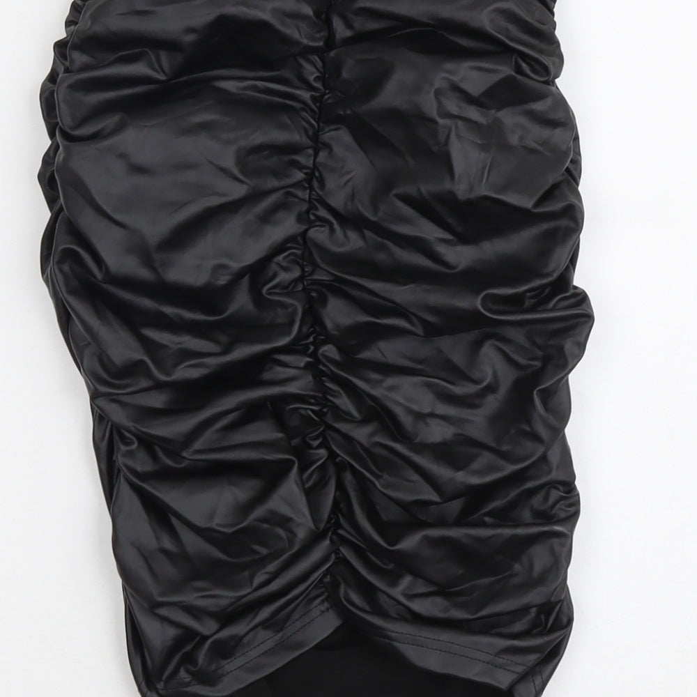 PARISIAN SIGNATURE Womens Black Polyester Bandage Skirt Size 8 Zip