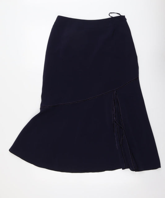 Joella Di Marco Womens Blue Polyester A-Line Skirt Size 12 Zip