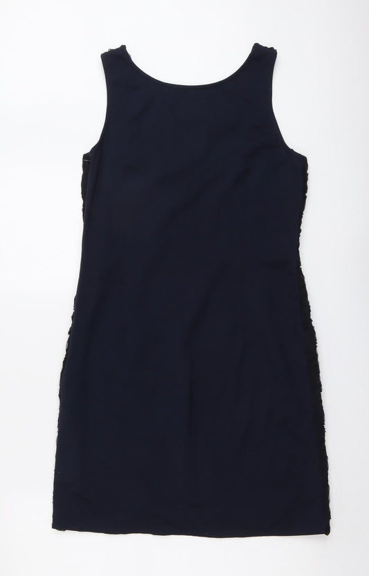 Avoca Womens Black Geometric Polyester A-Line Size 10 Round Neck Pullover
